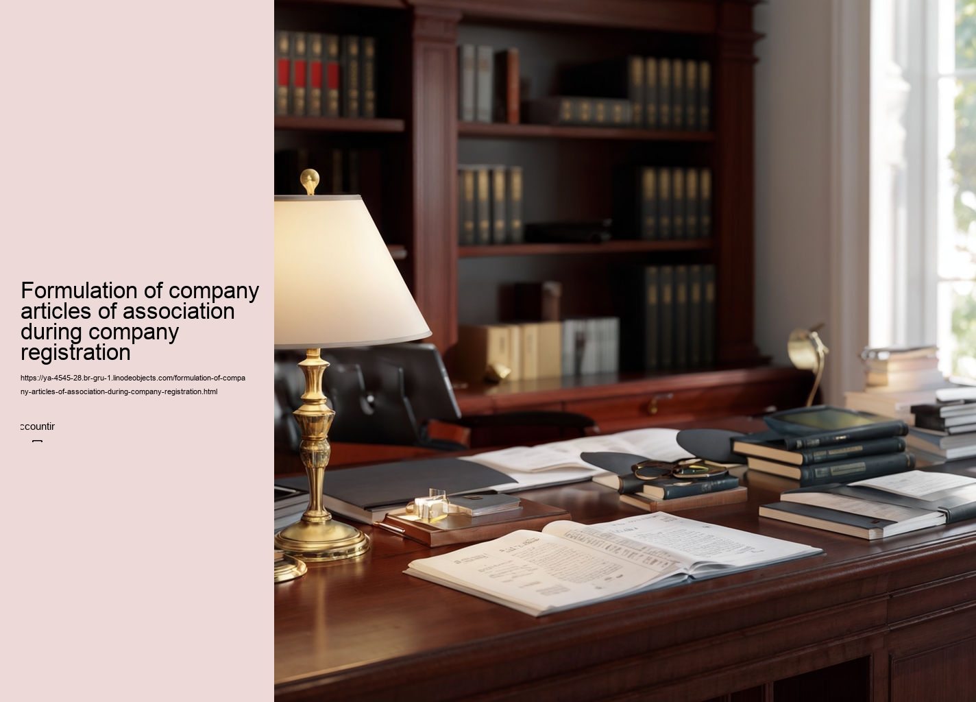 Formulation of company articles of association during company registration